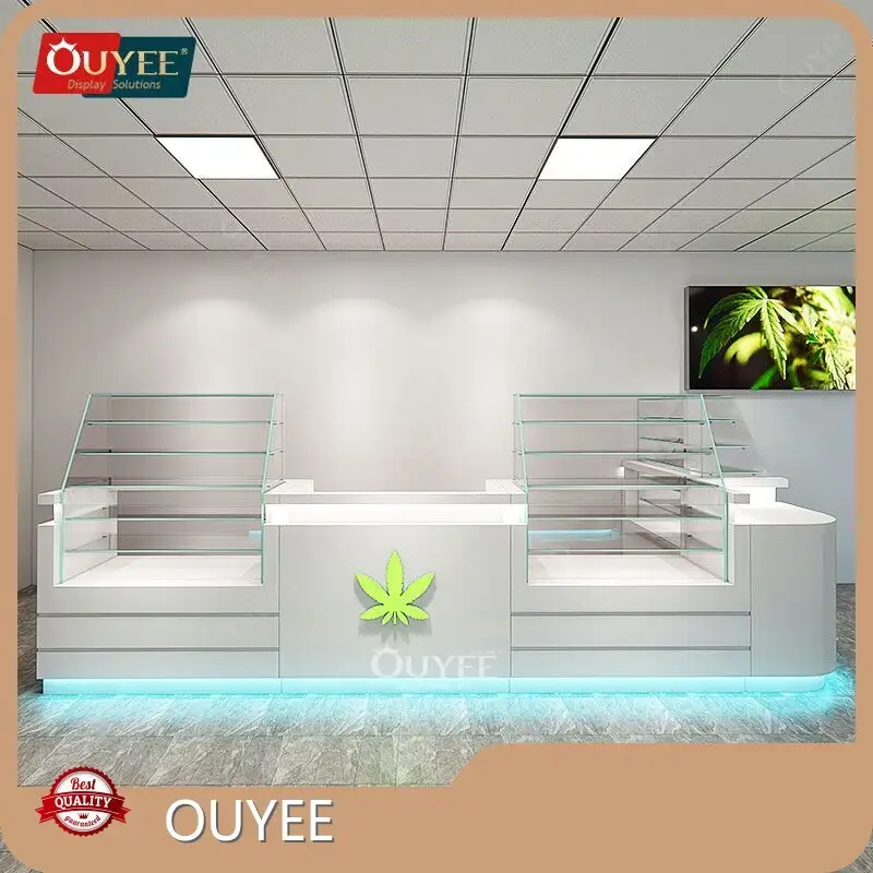 Dispensary Tobacco Display Rack LED Countertop Glass Wall Cabinet 1