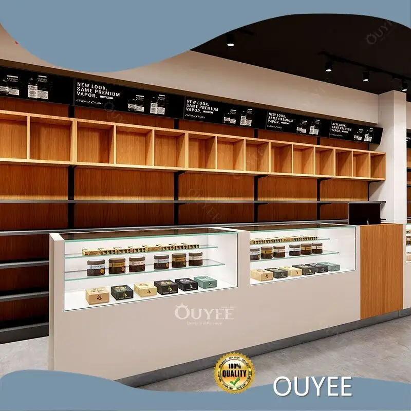 Smoke Shop Dispensary Glass Showcase Units LED Cigarette Stands 1