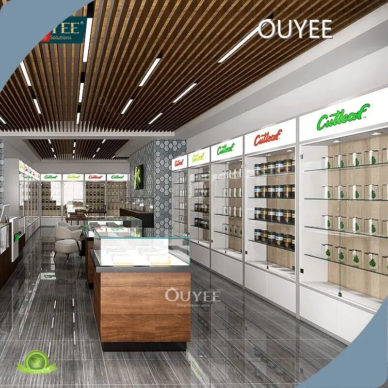 Tobacco & Smoke Shop Glass Display Cabinet - Hookah & Lighter Fixture 1