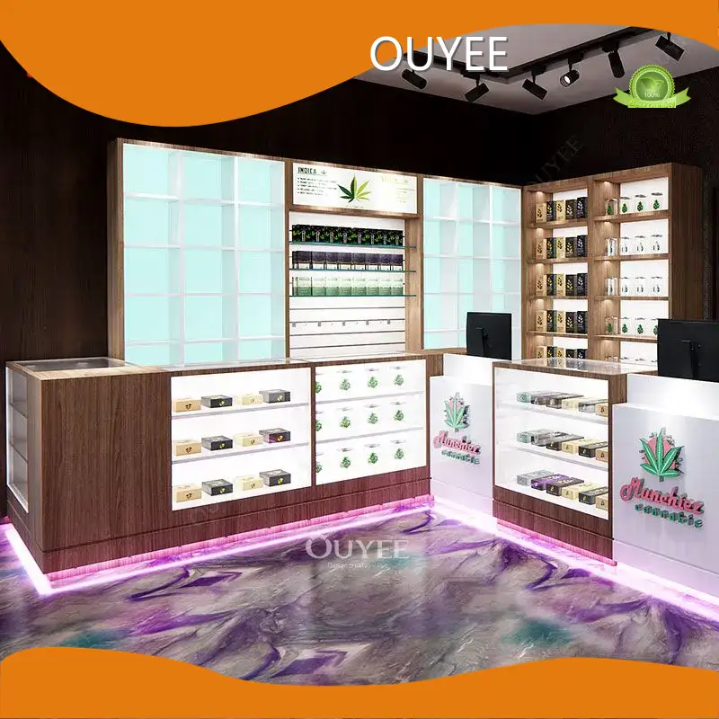 Wood Veneer Hookah & Smoke Shop Glass Display - Countertop/Floor 1