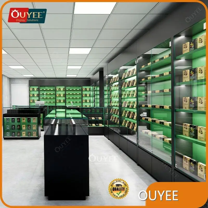 Dispensary Tobacco Shop Glass Display Counter & Showcase Cabinet 1