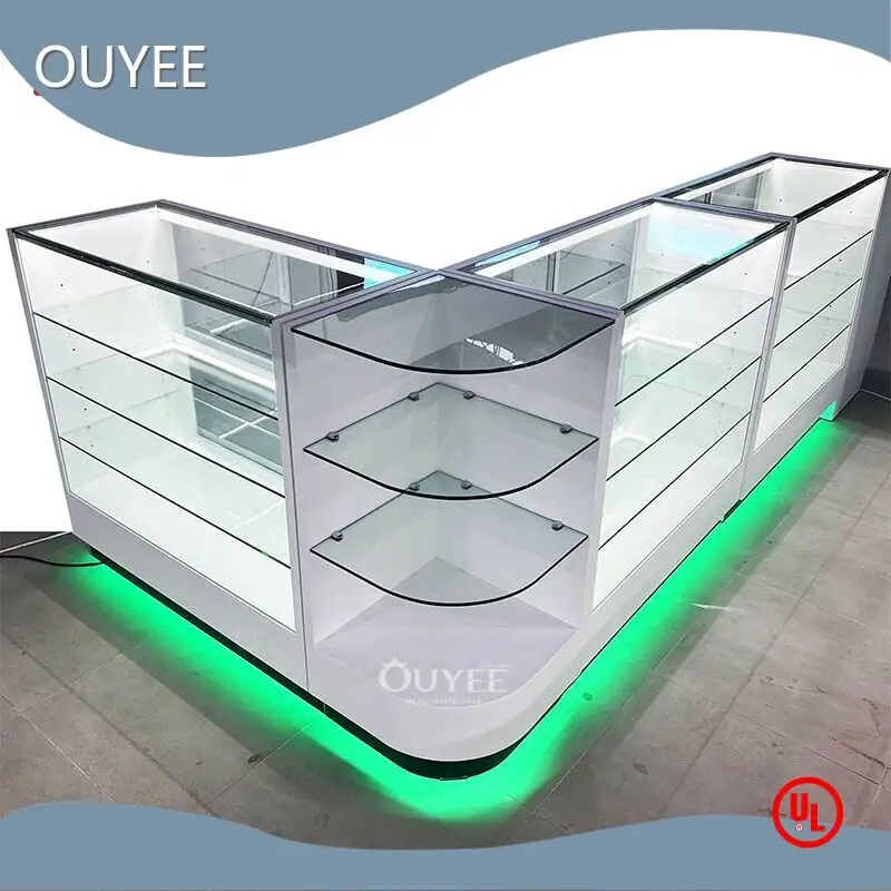 Custom Smoke Shop & Tobacco Glass Display Cabinet with Lights 1