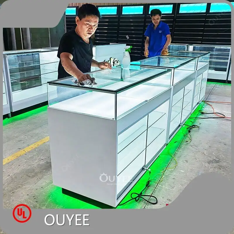 Customized Dispensary Smoke Shop Glass Counter Display Cabinet 1