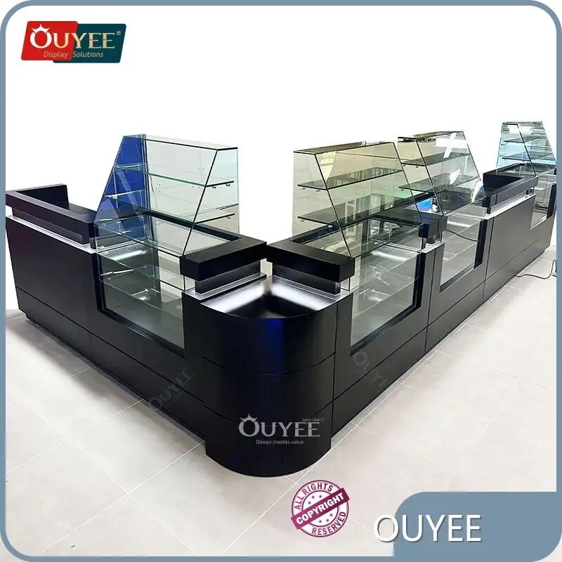 3D Design Glass Counter Showcase for Tobacco/Smoke - LED Display 1