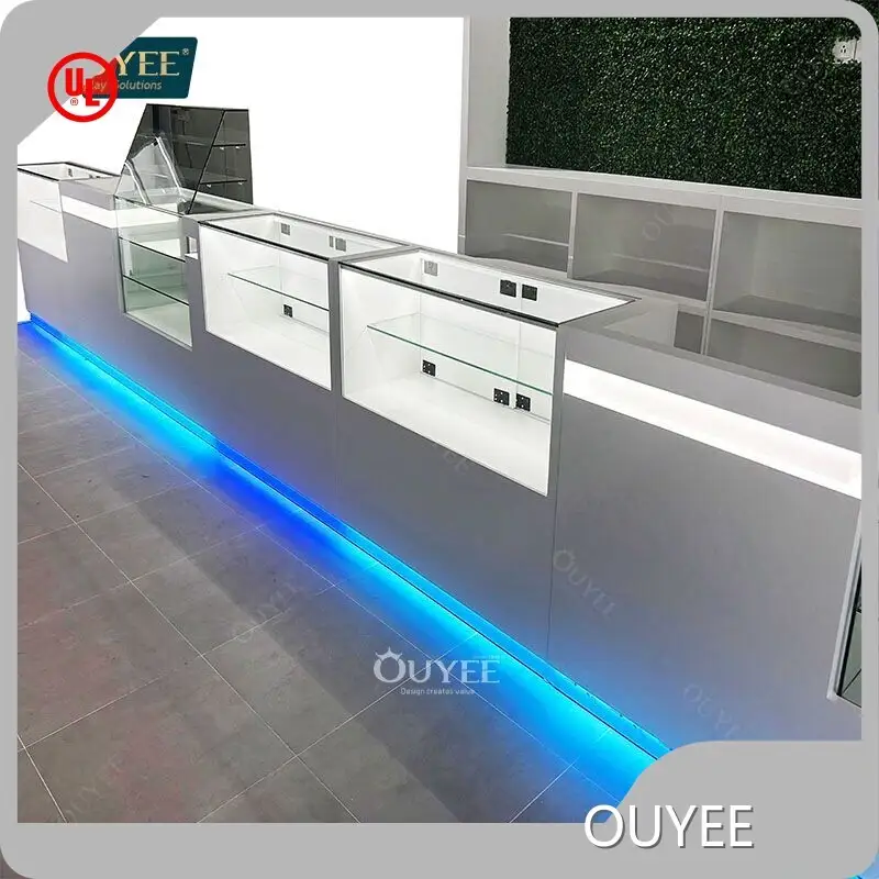 LED Commercial Dispensary Counter Wooden Glass Tobacco Showcase 1
