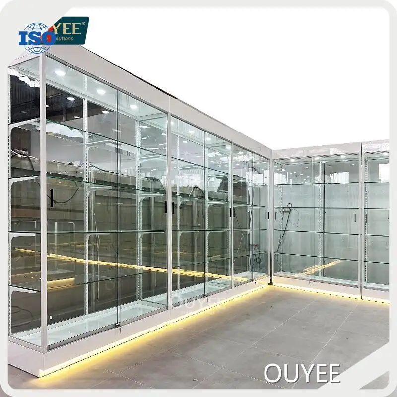 Factory Wooden Tobacco Cabinet Store Fixture Glass Display Showcase 1