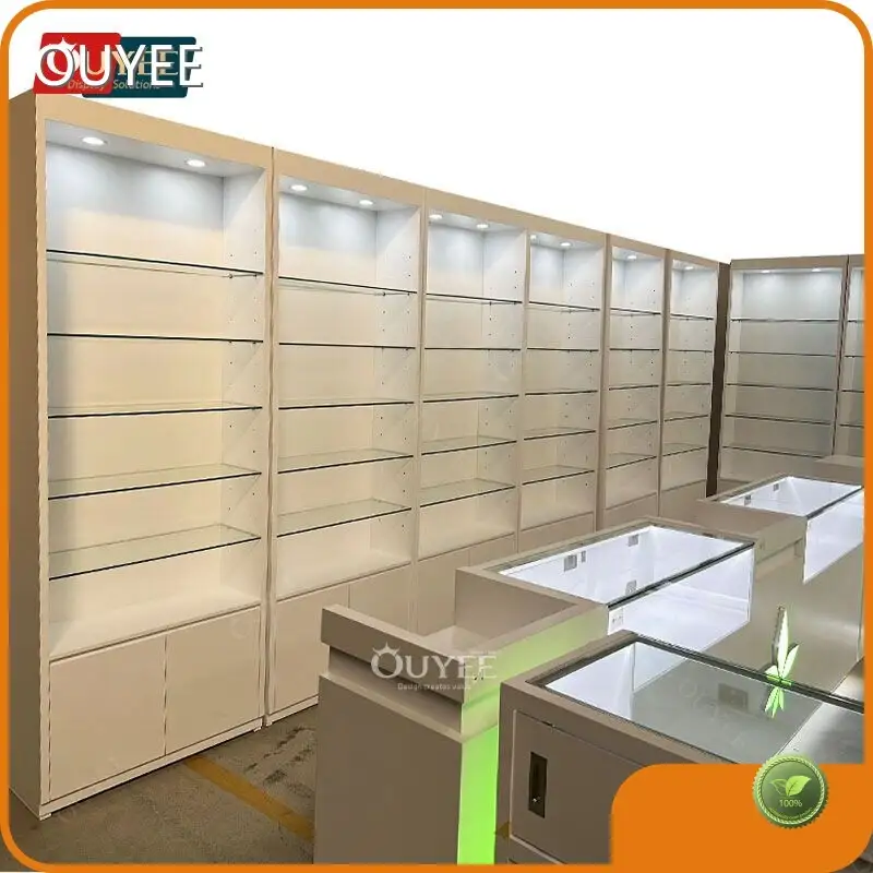 Cigarette Wood Retail Display Cabinet Glass Tobacco Shop Showcase Rack 1