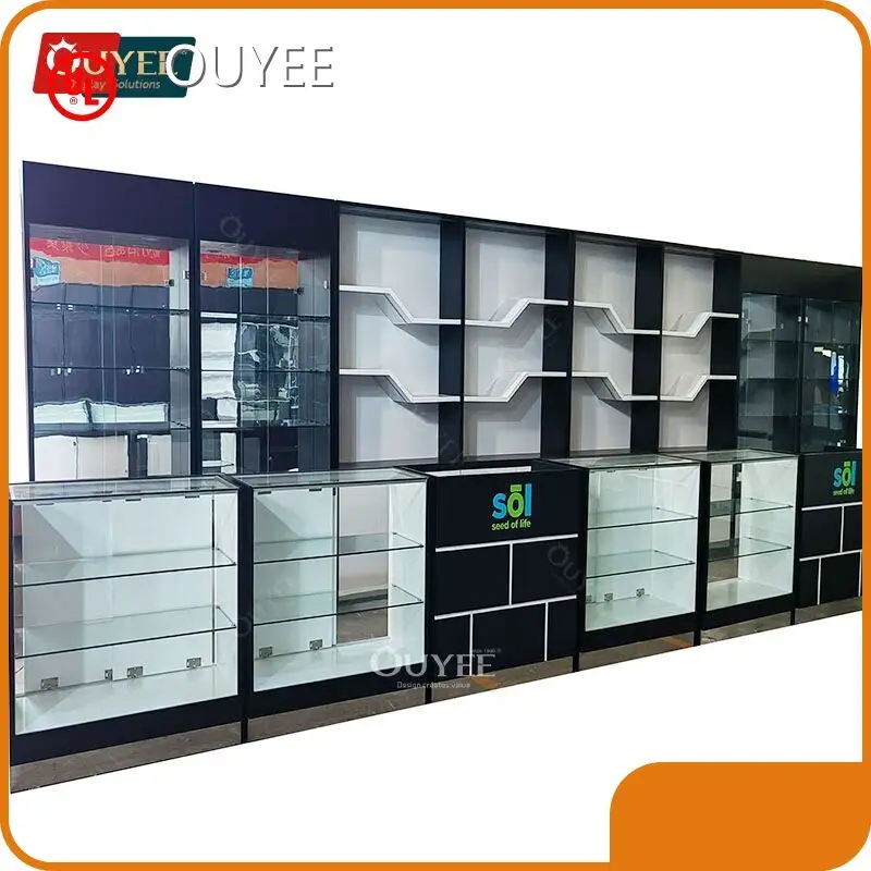 Shisha Shop Glass Display Cabinet - Cigar Humidor & Hookah Racks 1