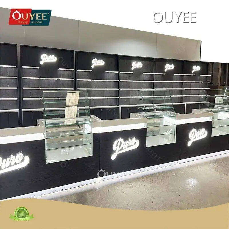 Retail Cigarette & Tobacco LED Glass Display Case with Lock 1