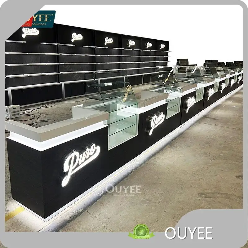 Retail Cigarette & Tobacco LED Glass Display Case with Lock1 1