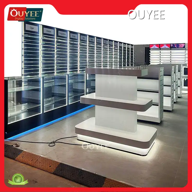 Wood & Glass Counter Display Cabinet for Tobacco Smoke Shop Fixtures 1