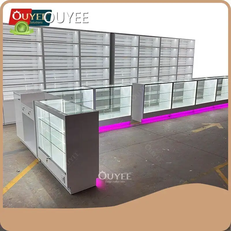 Cigar LED Glass Display Case with Wood Frame for Smoke Shop/Dispensary 1