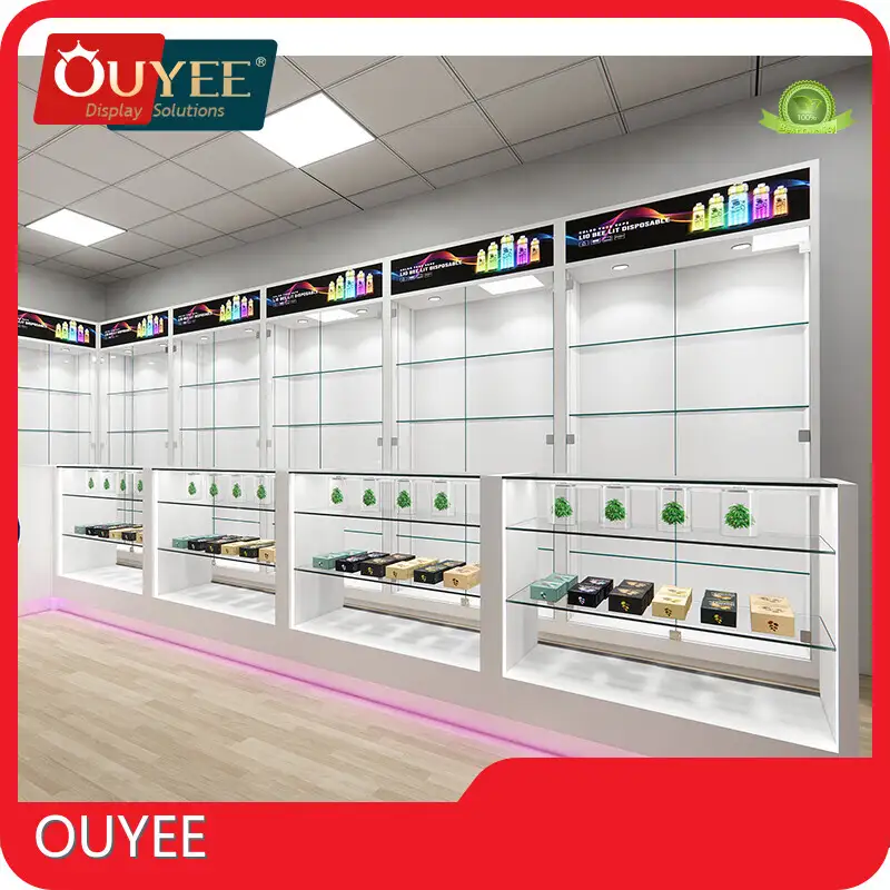 Wood Shelves Smoke Shop Furniture Tobacco Display Cabinet for Retail 1