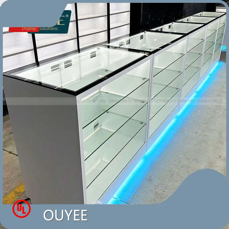 Wooden Hookah Display Cabinet Shelf - Custom Smoke Shop Wall Case 1