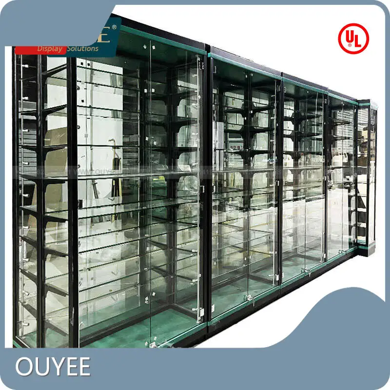 Glass Showcase for Smoke Shop Tobacco Kiosk - Display Cabinet w/ Lock 1