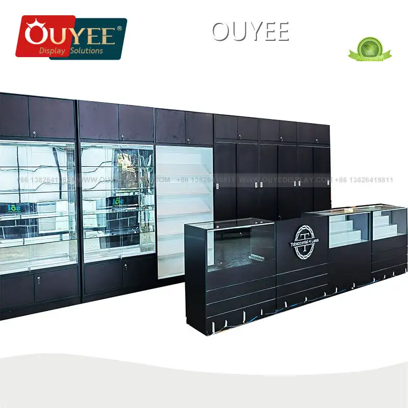 Commercial Wood Display Counter & Glass Showcase for Tobacco Shop 1