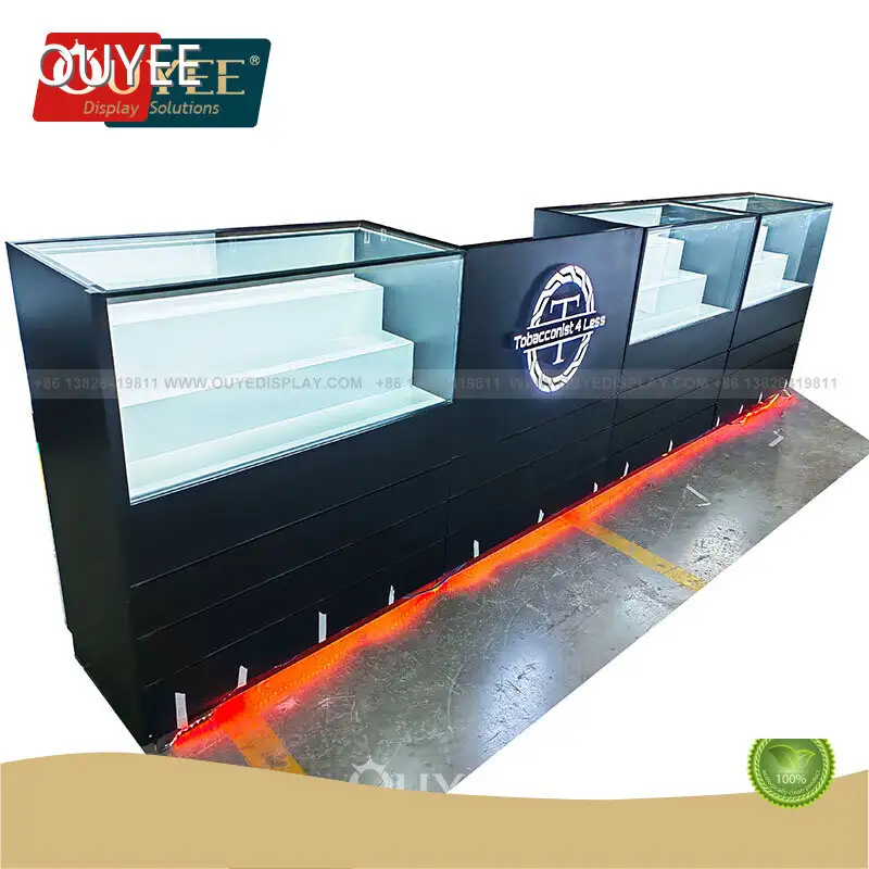 Retail Glass Vitrine Display Counter for Tobacco Hookah with LED 1
