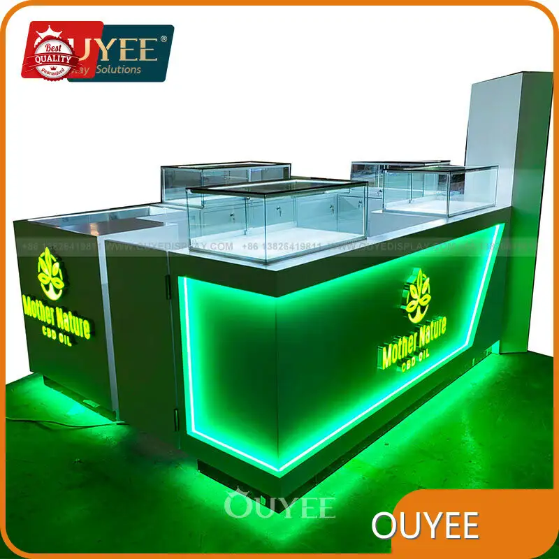 Custom Smoke Shop Tiered Display Glass Tobacco Showcase Furniture 1