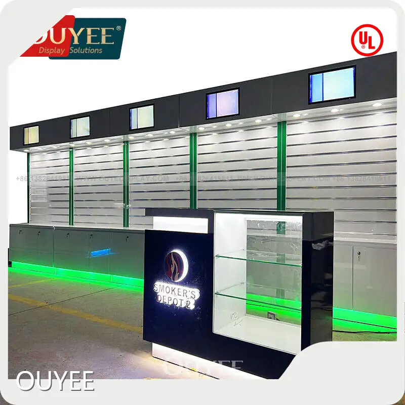 Customized LED Light-Up Glass Display Case for Smoke Shop Dispensary 1
