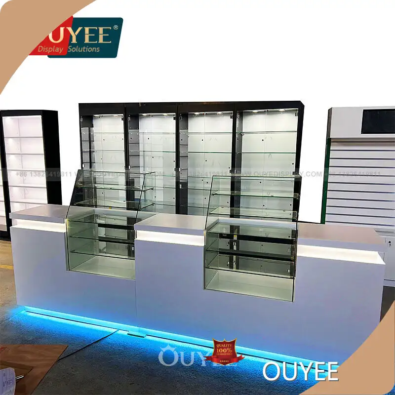 Wooden Vitrine Cabinet with LED Lighting Tobacco Counter Showcase 1