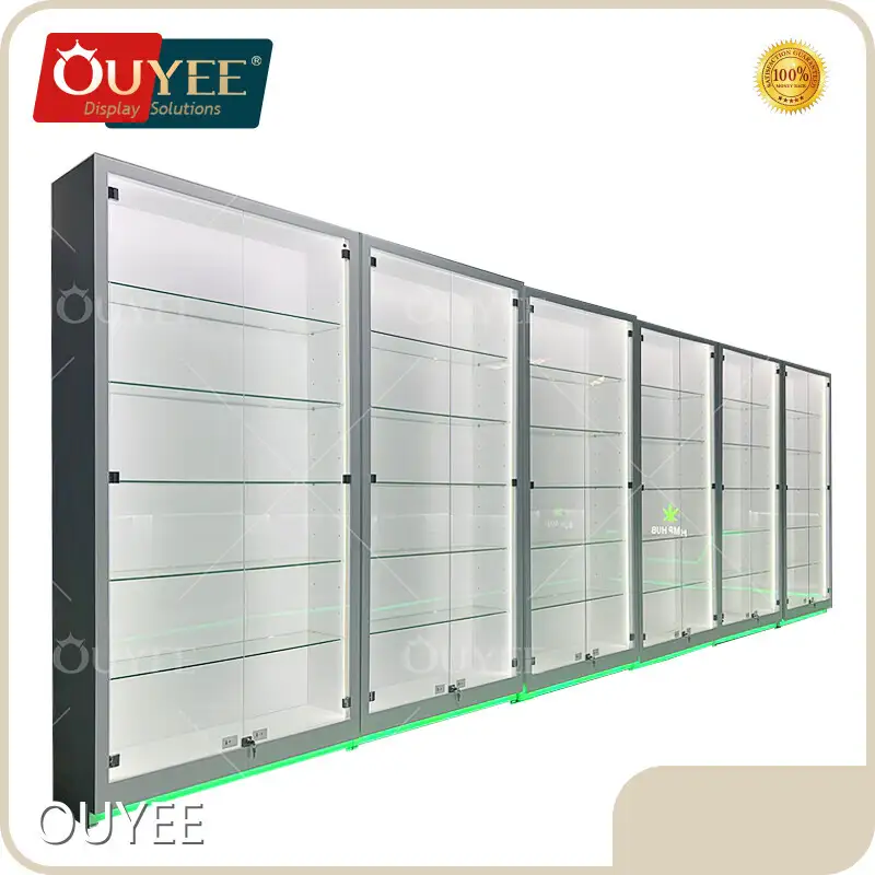 Custom Wall Glass Showcase Cabinets for Smoke/Tobacco Shops 1