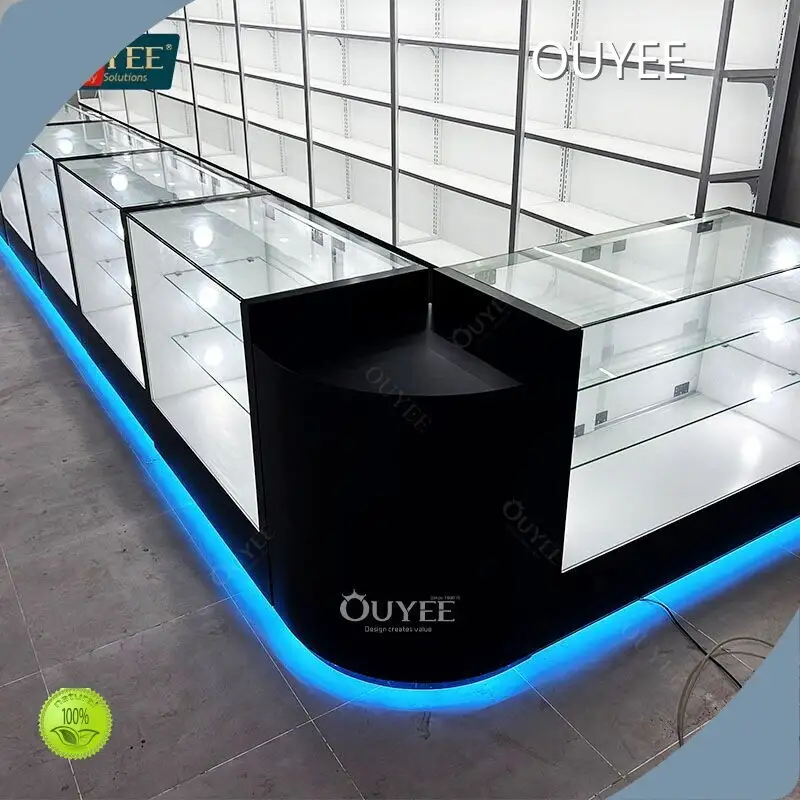 LED Glass Counter Shelves Shisha & Cigar Display Cabinet, Custom 1