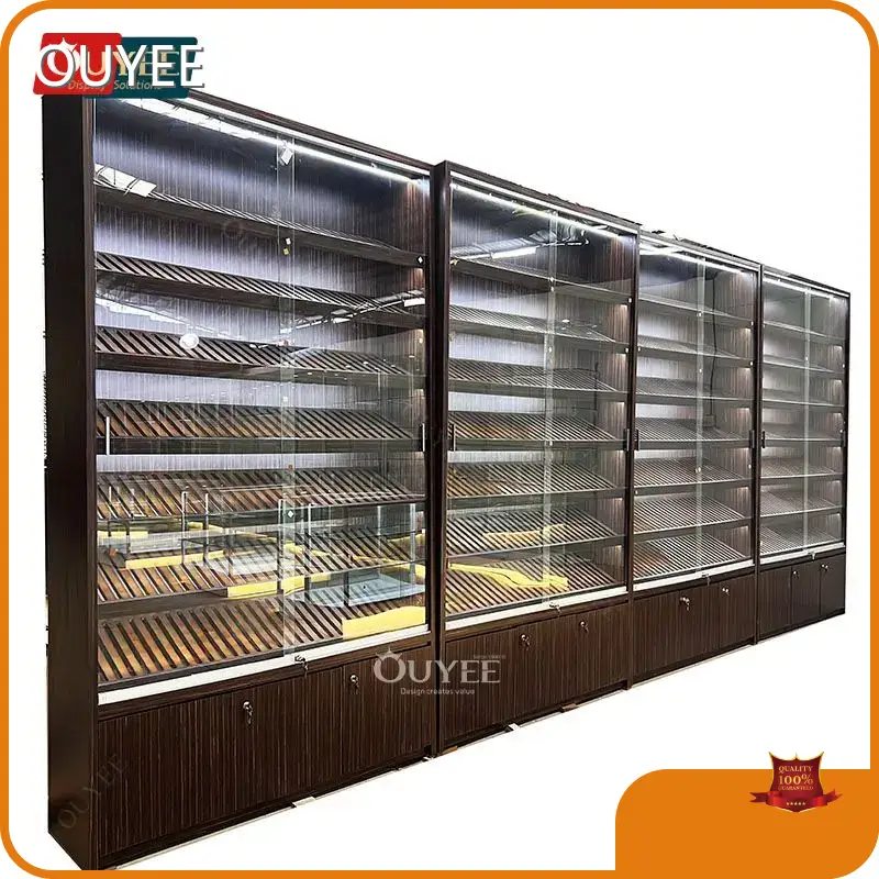 White Glass Cigarette & Cigar Display Cabinet for Smoke Shop 1