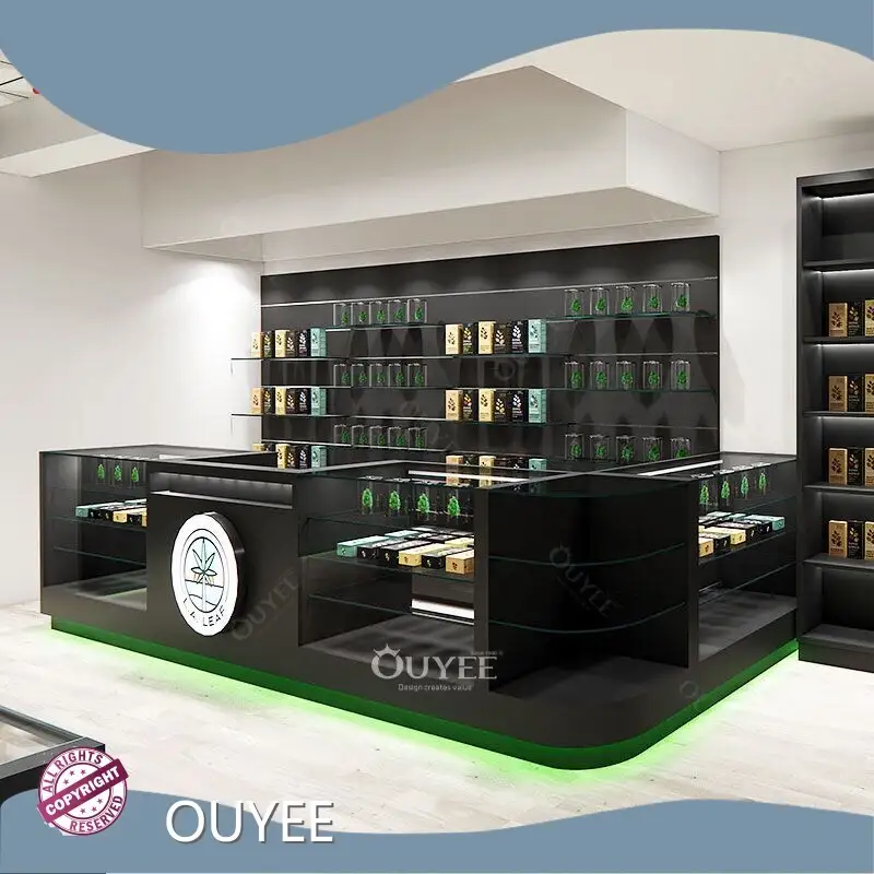 Convenience Store Tobacco Rack Display, Glass Smoke Shop Kiosk 1