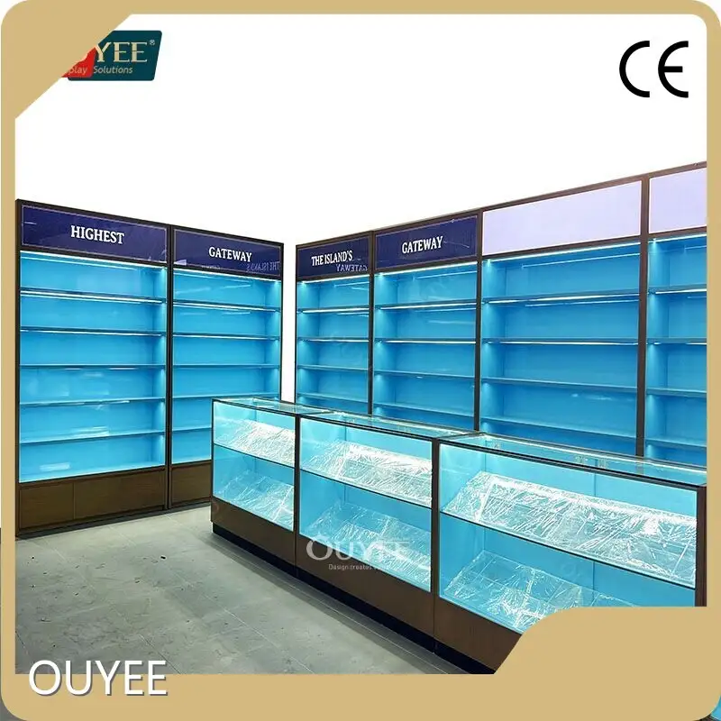 Wooden Glass Display Showcase Case for Smoke Shop & Dispensary 1