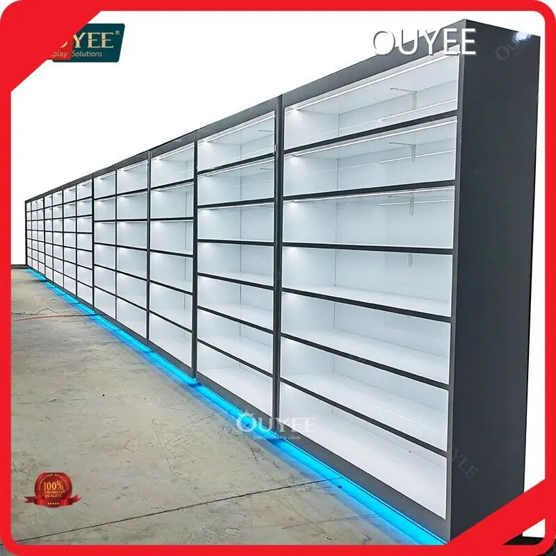 Glass Lighted Retail Wall Display Shelves Lockable Cigar Shop Showcase 1