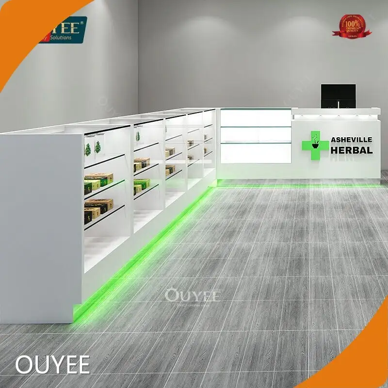 Shop Fitting Wooden Showcase Display Cabinet with LED Glass Shelves 1