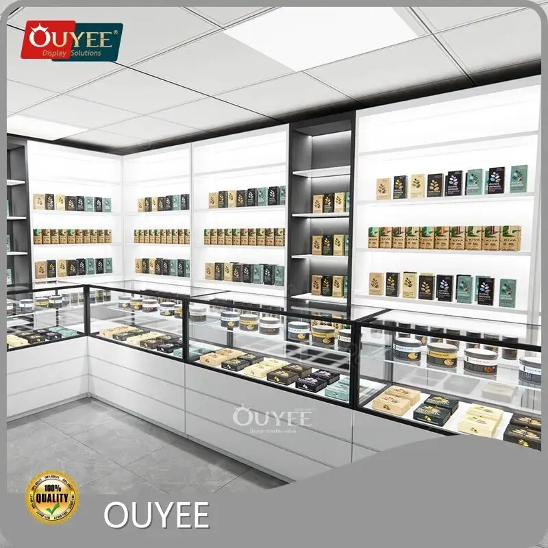 Smoke Shop Counter Tobacco Display Wooden & Glass Rack Cigar Showcase 1