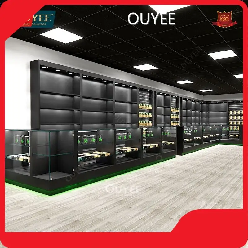 LED Glass Shelf Display Cabinets for Smoke Shops 1