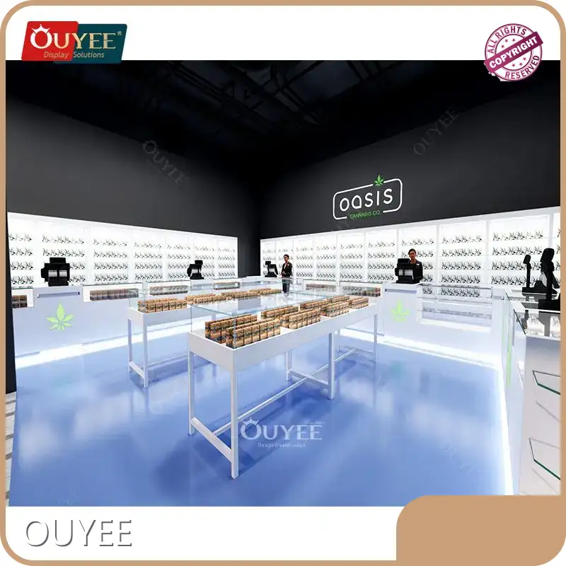 Convenience Store Cigarette Display Cabinet Glass Rack 1