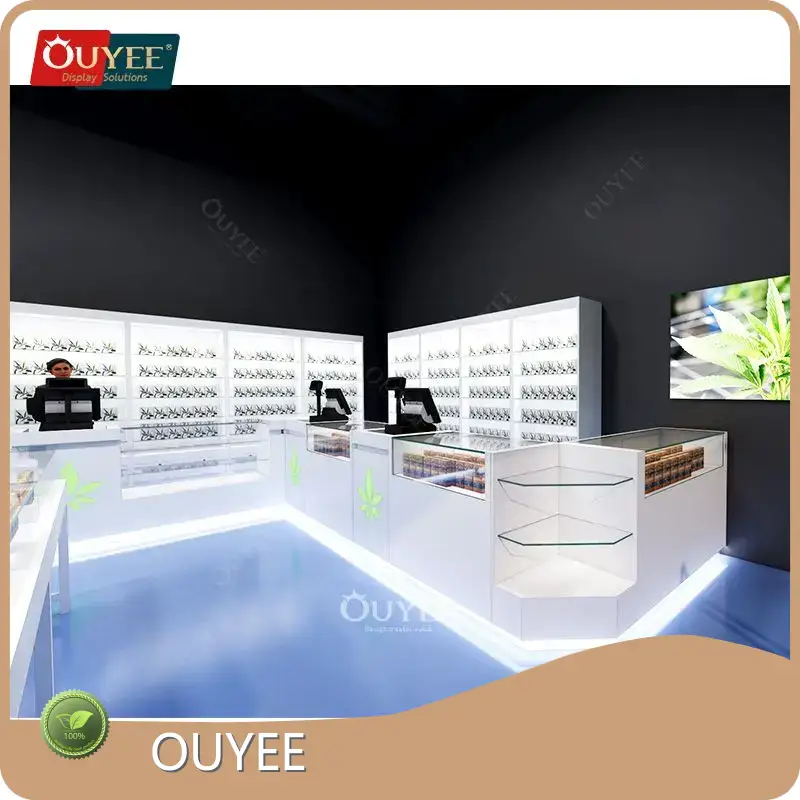 Cigar Humidor Glass Display Counter with Wheels - Tobacco Shop 1