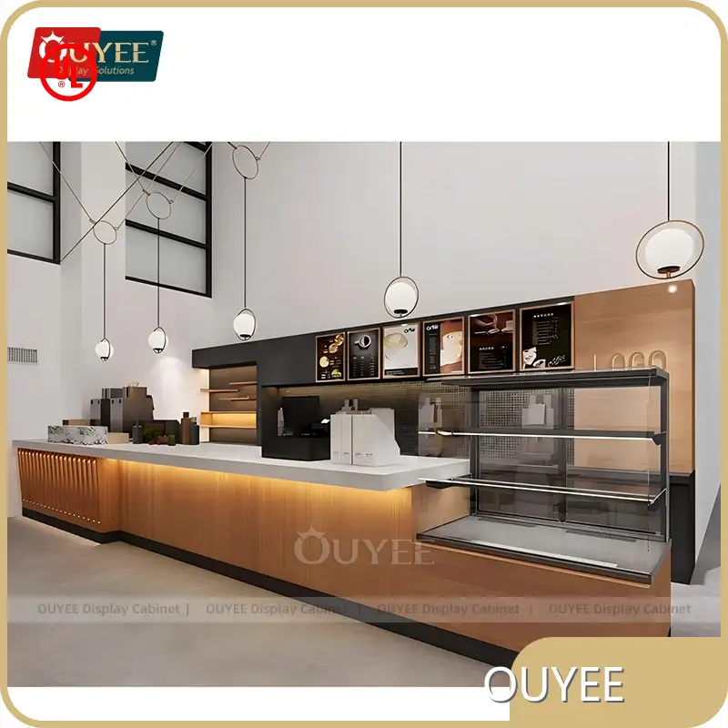 Coffee Shop Glass Display Cabinet – Cafe Counter & Bar Furniture 1