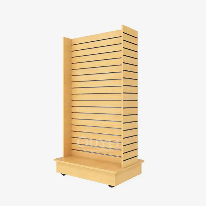 Custom Wood Slatwall Displays with Slatwall Panels Freestanding Retail Fixture | Ouyee 1