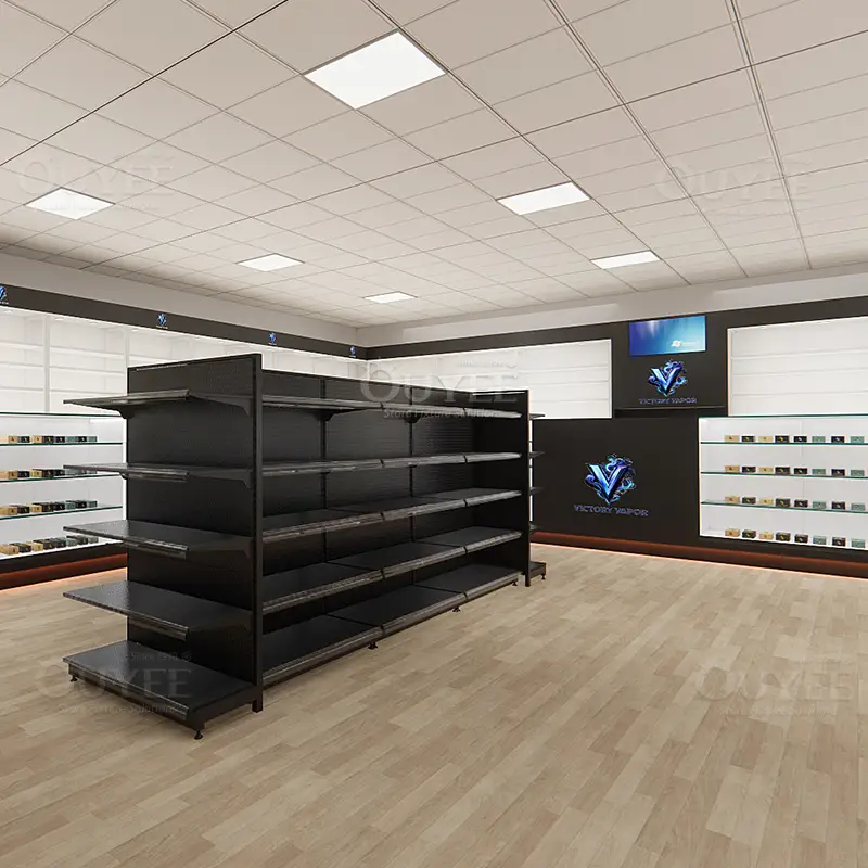 Modern Modular Dispensary Display Wall & Glass Counter System 1