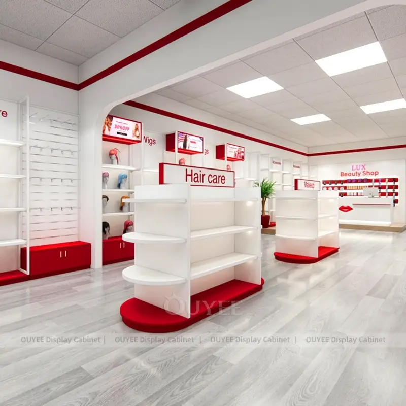 Beauty Supply Store Display Fixtures with Gondola Shelves and Wall Units 1