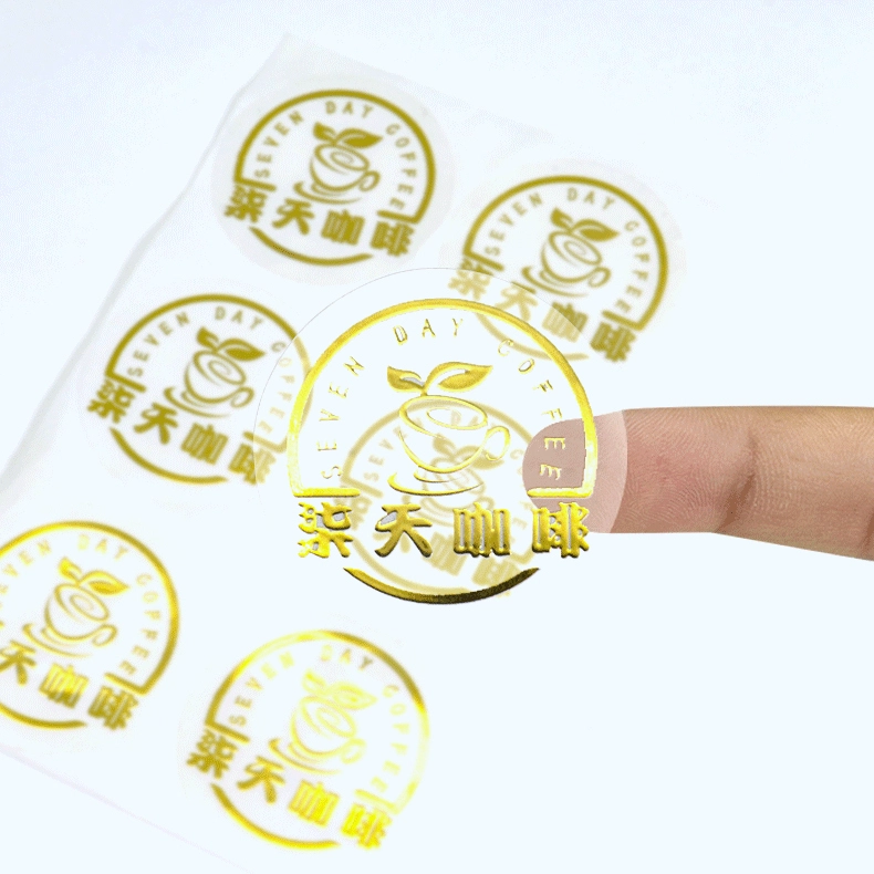 Custom Clear Transparent Stickers with Gold Foil Stamping 1