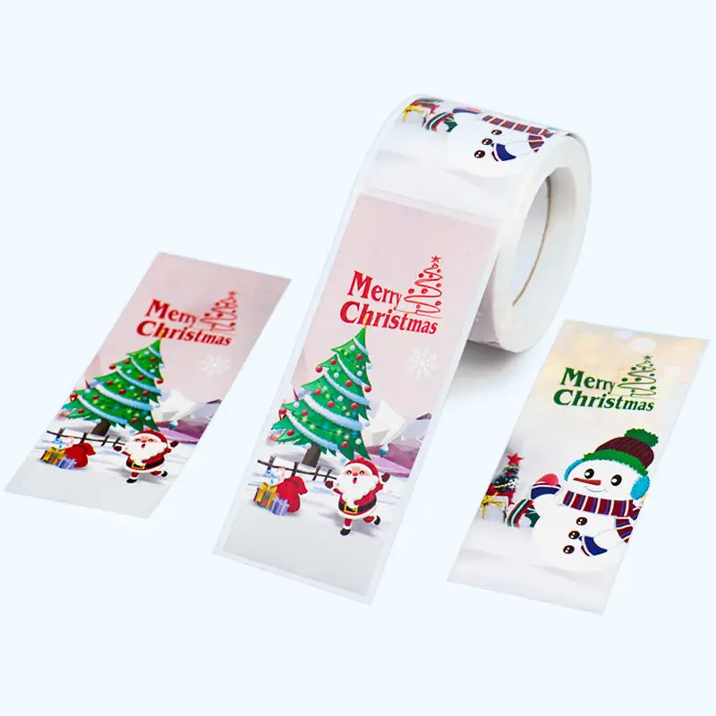 Rotolo di etichette regalo natalizie adesive – Etichette natalizie vintage per regali e pacchi 1
