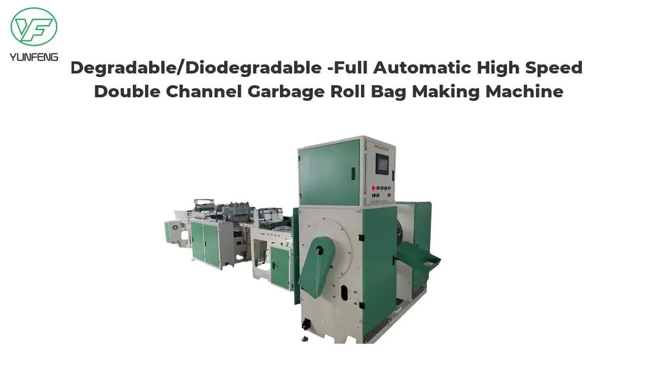 Degradable/Diodegradable -Full Automatic High Speed Double Channel Garbage Roll Bag Making Machine 1