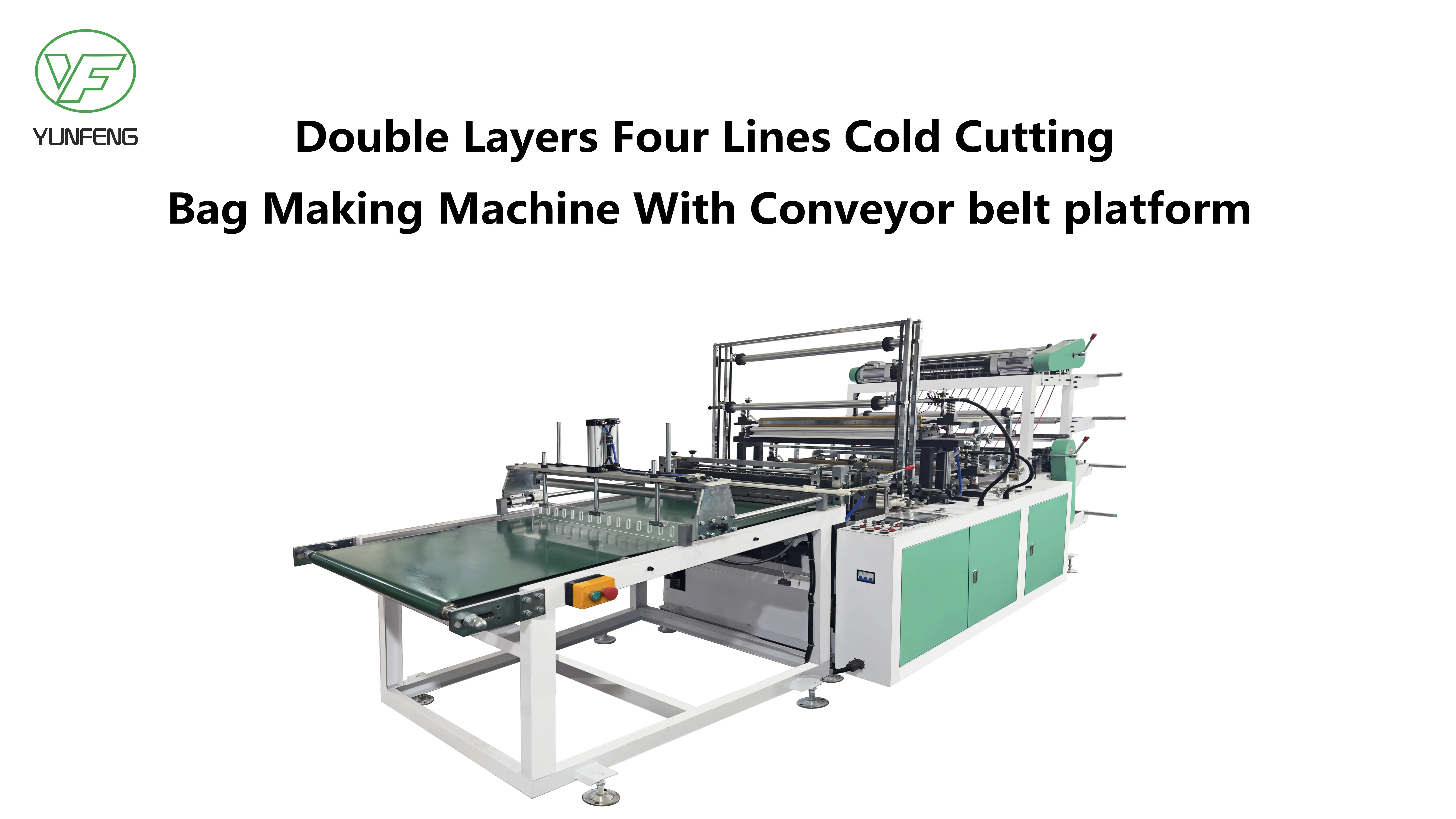 Double Layers Four Lines Cold Cutting Bag Making Machine With Conveyor belt platform 1