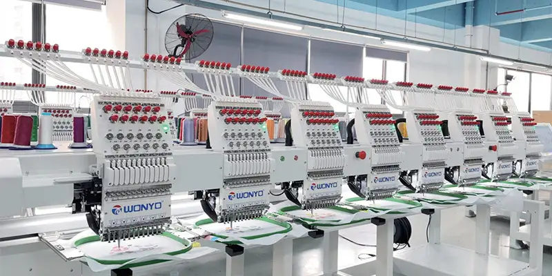 WONYO 8-Head 12-Needle Embroidery Machine, Embroidery area 450*400mm 1000SPM, Model WYQ1208 1