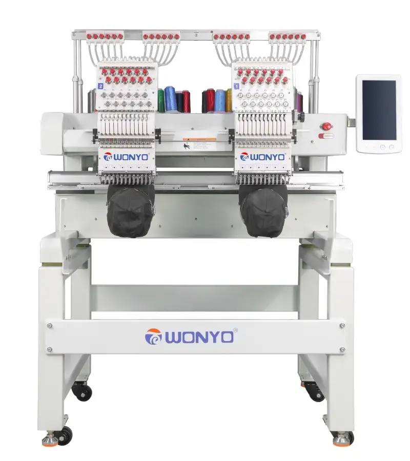 WONYO Two-Head 12-Needle Embroidery Machine, Embroidery area 500*400mm 1000SPM, Model WYQ1202 1
