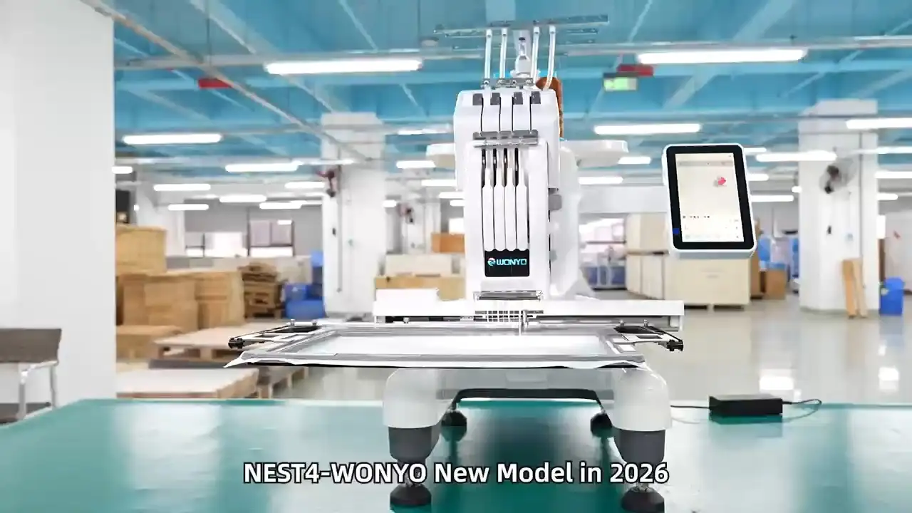 WONYO Nest 4 Compact Embroidery Machine, Embroidery area 350*260mm 800SPM, 4-Needle-1778552536084730 1