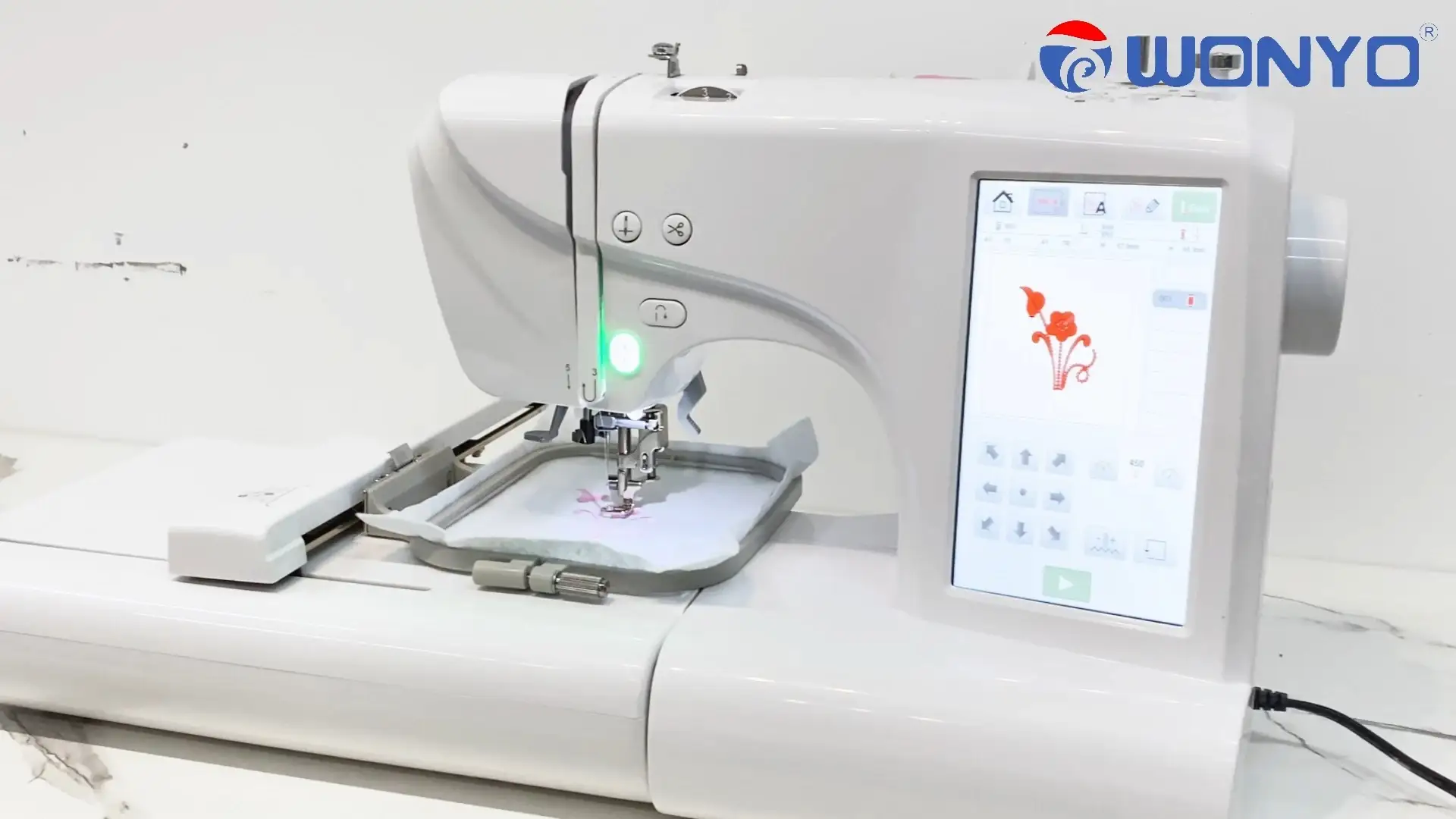 WONYO Nest 1 Household Embroidery Machine, Embroidery area 235X100mm, 7 Inch Touch Screen Comes 1