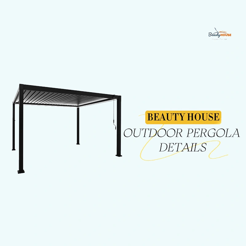 3x3M Outdoor Garden Pergola Aluminum Waterproof Gazebo with LED Lights 1