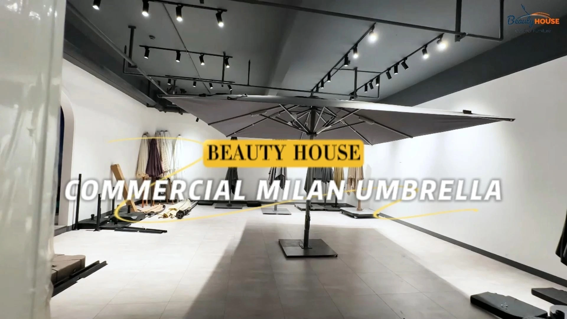 Outdoor Umbrella And Base Waterproof Garden Center Pole Parasol 1