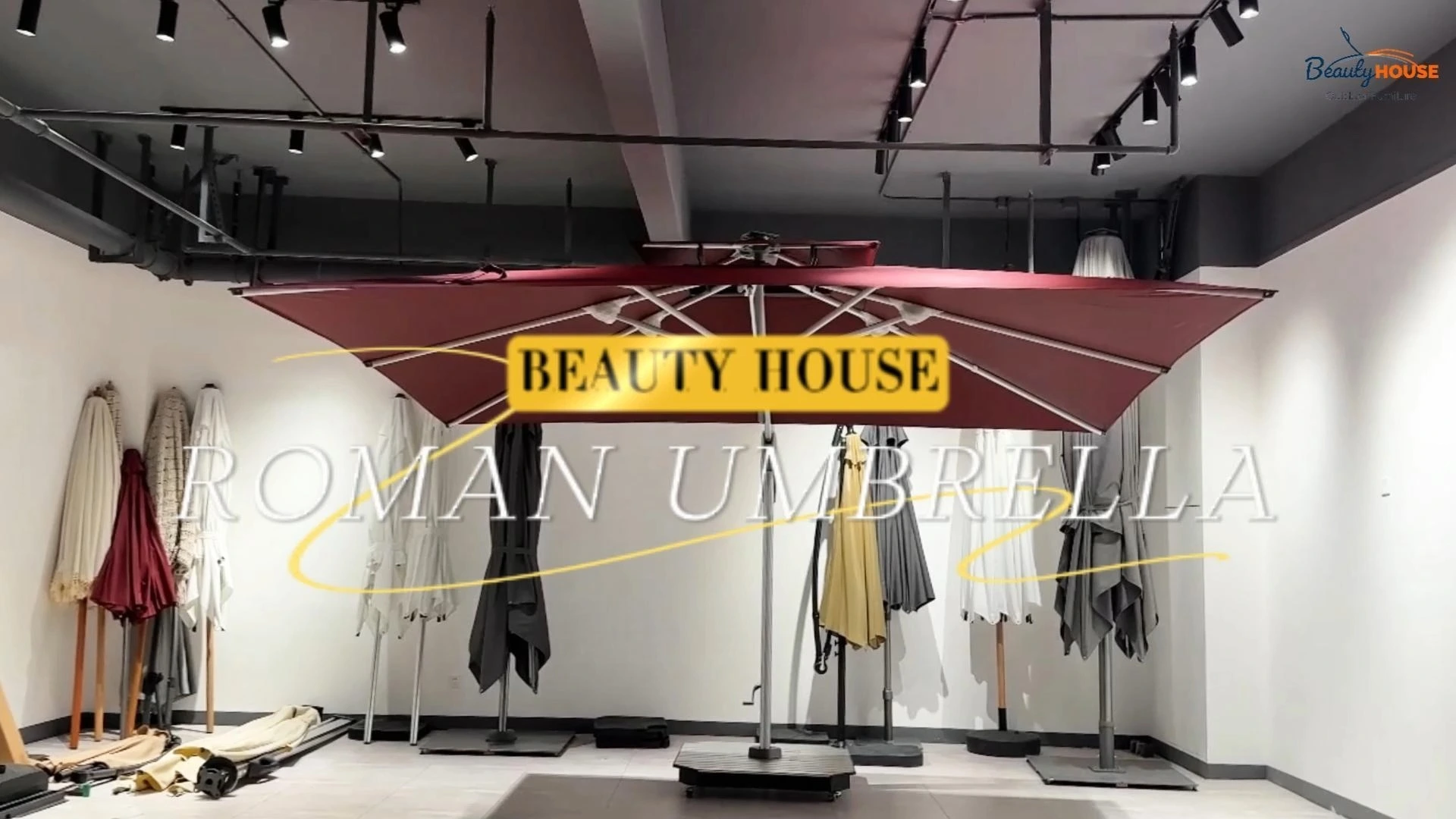 Outdoor Garden Roman Parasol Umbrella Sun Protection Waterproof for Patio 1